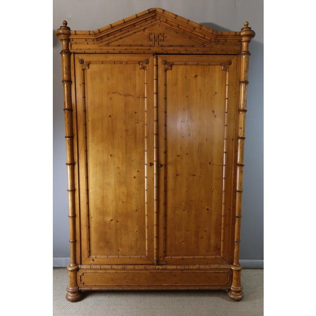 Antique Pitchpin Armoire, 1890s For Sale - Image 12 of 12