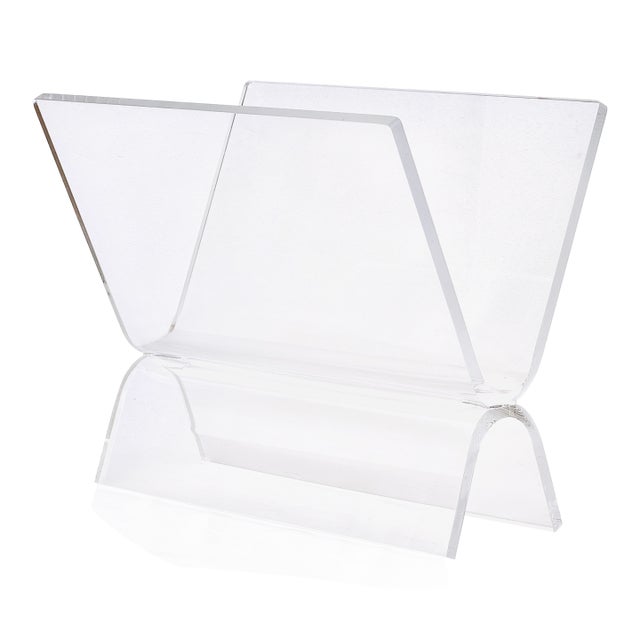 Mid 20th Century Lucite Magazine Holder For Sale