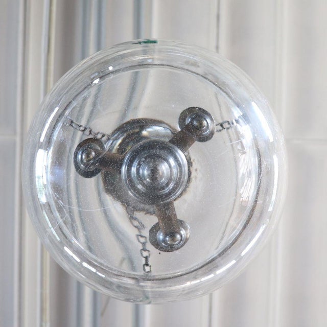 Metal Early 20th Century Lantern in Iron and Blown Glass For Sale - Image 7 of 14