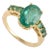 3.09 Carat Genuine Emerald Ring Handcrafted in 14k Solid Yellow Gold Size 7 For Sale
