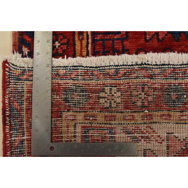 Karajeh Runner 3’1” X 11′ Red Wool Semi-Antique Tribal Hand-Knotted Rug For Sale - Image 15 of 15