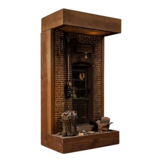 Michael Garman Back Door Illuminated Cityscape Diorama For Sale