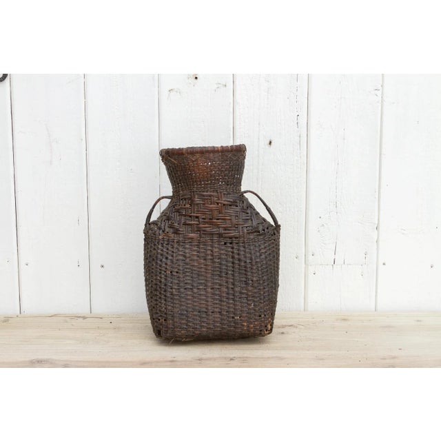 Asian Antique Thai Rattan Fish Basket For Sale - Image 3 of 9