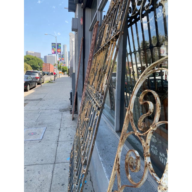 Black 1920s Spanish Revival Iron Gate With Spanish Hearts For Sale - Image 8 of 10