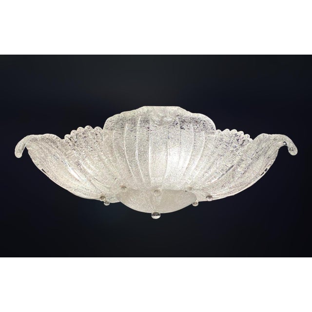 Glass 1960s Clear Graniglia Murano Flush Mount For Sale - Image 7 of 9