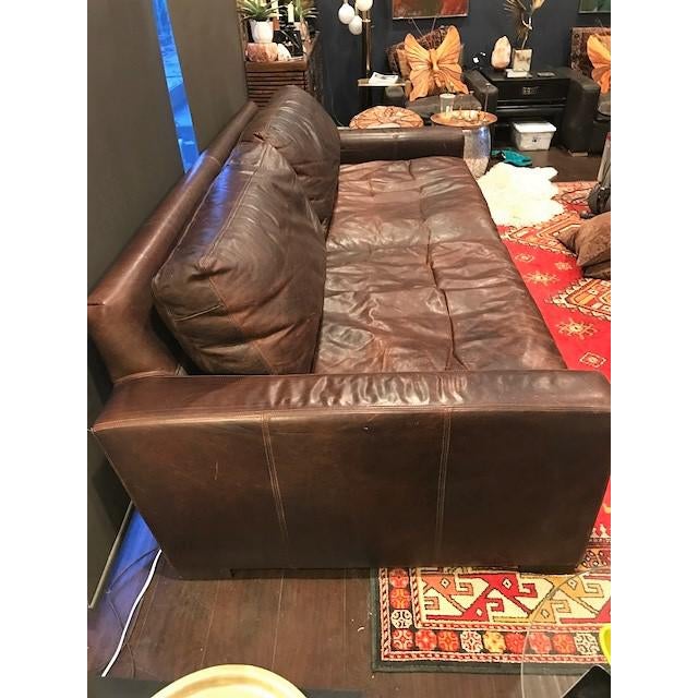 Restoration Hardware Leather Maxwell Sofa Chairish