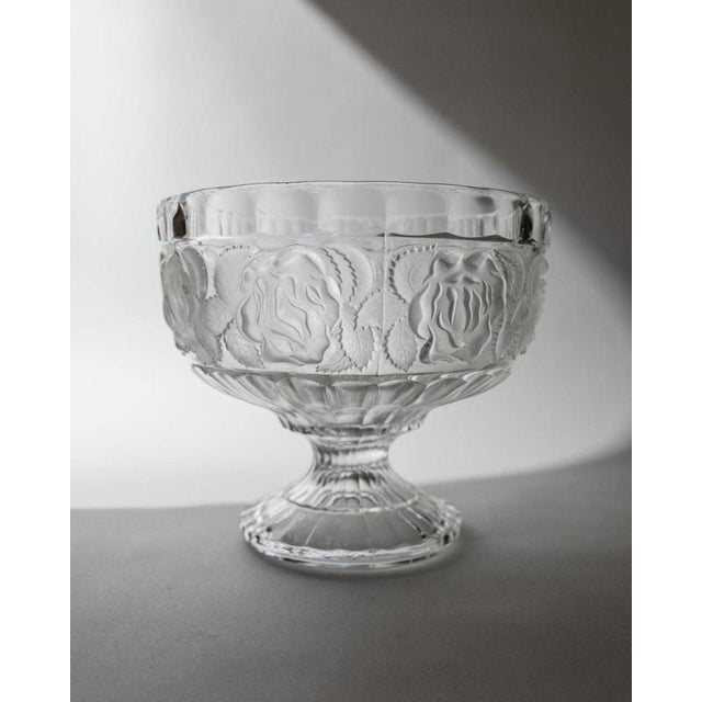 Vintage Footed Bowl in Floral Pressed Glass, 1960s For Sale - Image 12 of 12