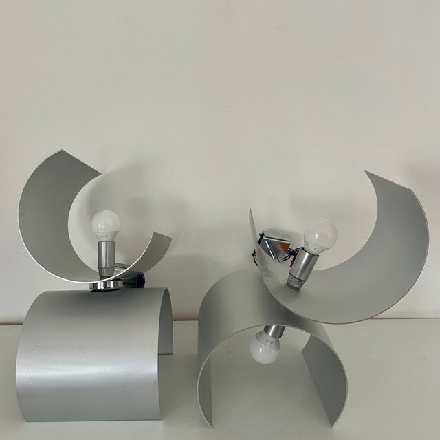 Metal Wall Lamps by Giuliano Cesari for Nucleo Sormani, 1970s, Set of 2 For Sale - Image 7 of 10