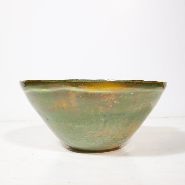 Mid-Century Hand-Blown Opalene Murano Glass Centerpiece Bowl W/ Spout by Barbini For Sale - Image 11 of 18