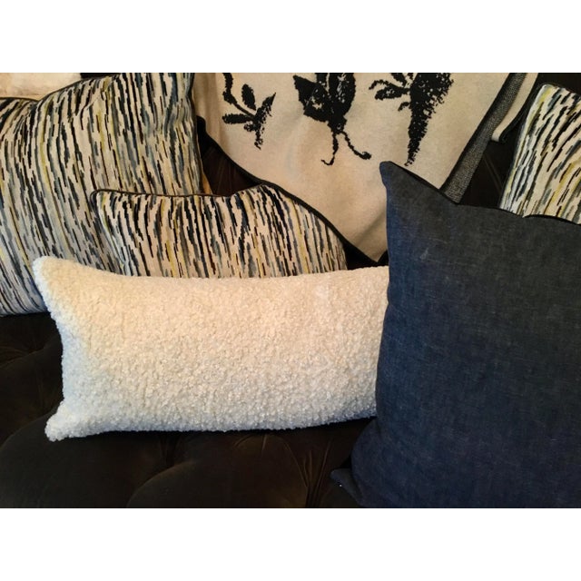 2020s Ivory Teddy Boucle Lumbar Pillow With Insert For Sale - Image 5 of 5