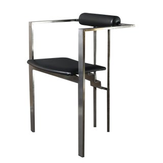 Postmodern Model Trix Chair in Leather and Metal from K.F. Forster for KFF Design, 1980s For Sale