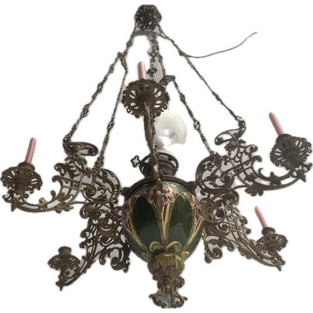 1920s Electric and Candle Lamp, 1900s For Sale - Image 5 of 18