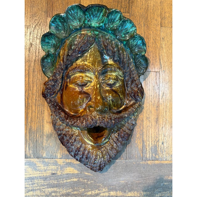 Italian Glazed Terracotta Head Sculpture. Offered is a beautiful well executed Italian glazed terra cotta face or head...