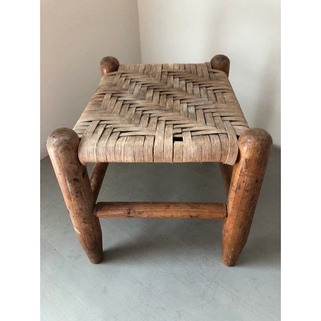 Vintage Woven Oak Stool For Sale - Image 10 of 12