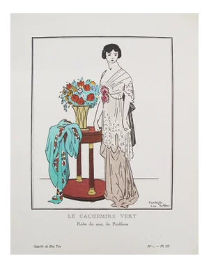1912 Gazette du Bon Ton Fashion Plate, Cachemire Vert