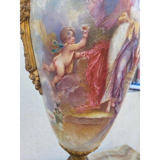 Large Porcelain and Bronze Vase in In the style of Sèvres For Sale - Image 17 of 18