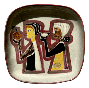 Modern Ceramic Art Wall Plate by Philippe Lambercy, Switzerland, 1960s