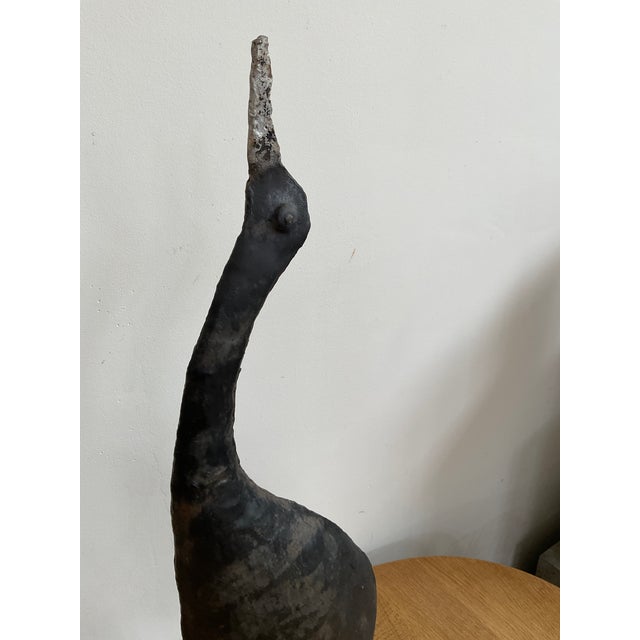 Black Vintage Garden Heron Sculpture For Sale - Image 8 of 11