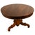 Brown Antique Round Carved French Empire Walnut Pedestal Dining Center Table 1850 For Sale - Image 8 of 8