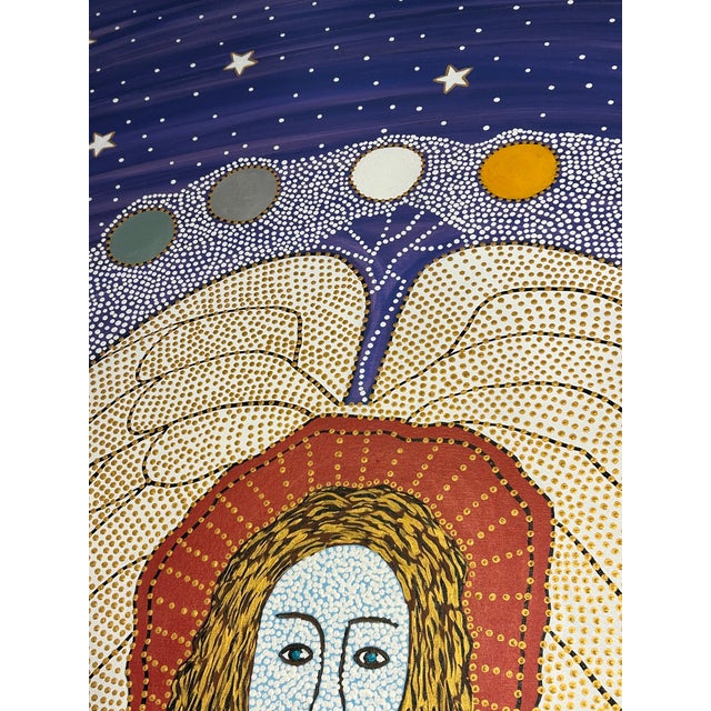 Royal Blue Large Visionary Canvas by Moroccan Artist James F. Jereb For Sale - Image 8 of 8