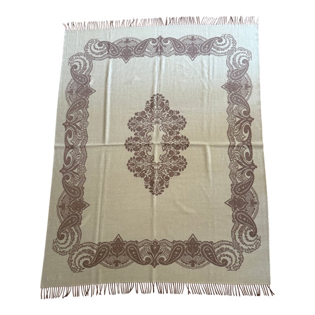 Restoration Hardware Wool Medallion Throw, Made in Italy For Sale