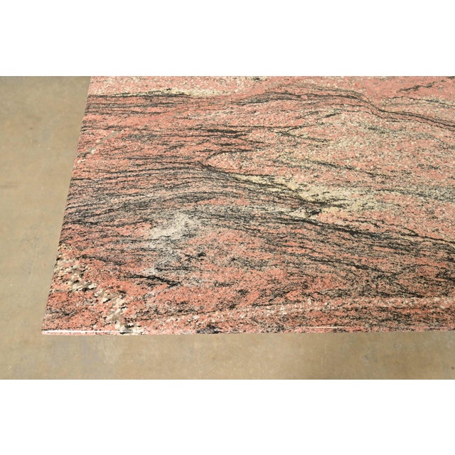 Matteo Grassi Style Modern Italian Granite and Steel Double Pedestal Dining Table, Circa 1970s For Sale In South Bend - Image 6 of 10