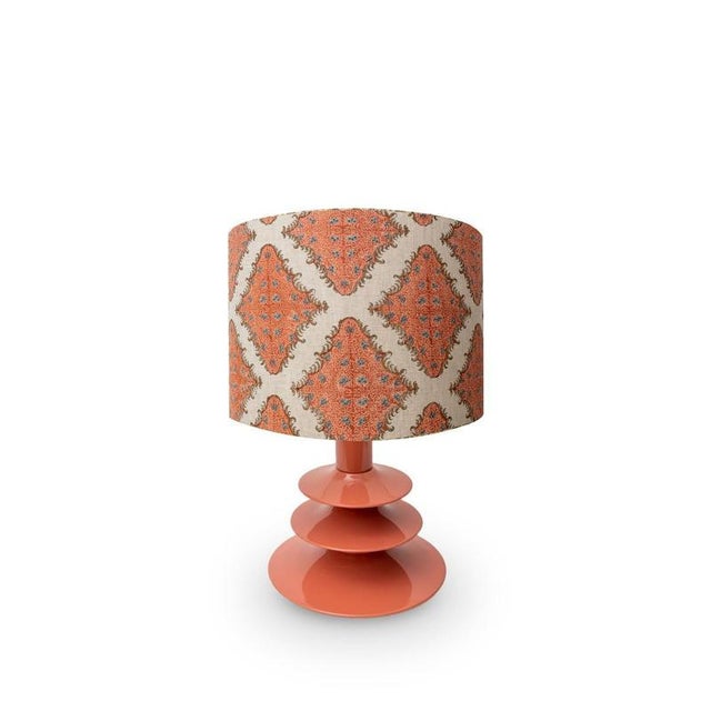 Red Pimlico Table Lamp in Beech with Lacquer and Linen by Popus Editions For Sale - Image 8 of 11