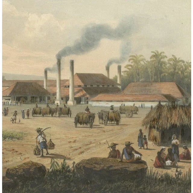 After Salm, Sugar Factory in Java, Indonesia, 1872, Original Chromolithograph For Sale - Image 4 of 6