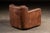 Brown Vintage Leather Clamshell Club Chair and Ottoman Set For Sale - Image 8 of 10