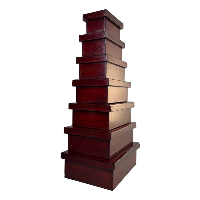 Taishō Japanese Kiridame Nesting Boxes, 1920, Set of 7 For Sale