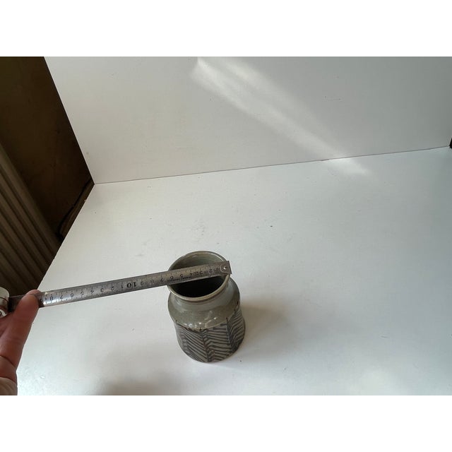Danish Modern Ceramic Vase by Eva Sjögren for L. Hjorth, 1960s For Sale - Image 6 of 8