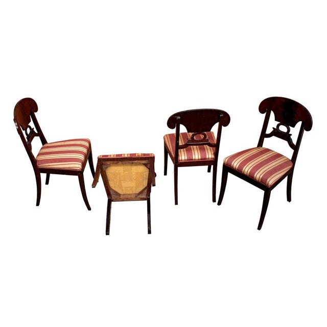 19th Century Biedermeier Chairs, Set of 4 For Sale - Image 4 of 8