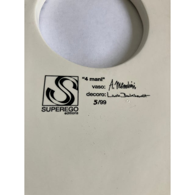 Alessandro Mendini for Superego Editions, 4 Mani Collection Ceramic Vase - Numbered 5 of 99 For Sale - Image 9 of 16