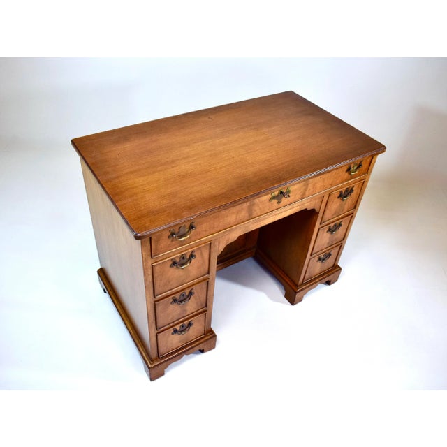 Georgian Style Mahogany Kneehole Desk by Charak Furniture Co, 1930's For Sale In Philadelphia - Image 6 of 13