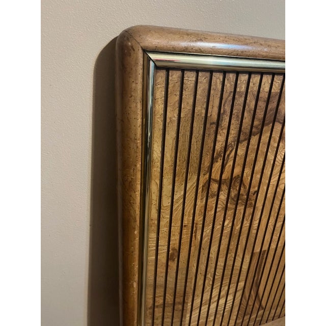 Mid-Century Modern Rare Vintage Burl American of Martinsville MCM Brutalist Full/Queen Headboard 1970s For Sale - Image 3 of 8