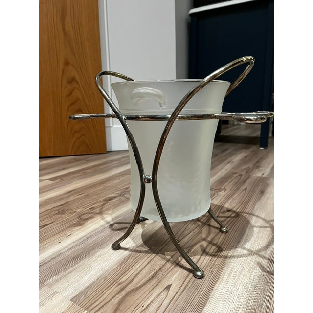 Silver Vintage Godinger Champagne Celebration Ice Bucket with Holder For Sale - Image 8 of 9