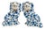 Blue & White Floral Staffordshire Style Spaniel Dog Figurines - a Pair For Sale