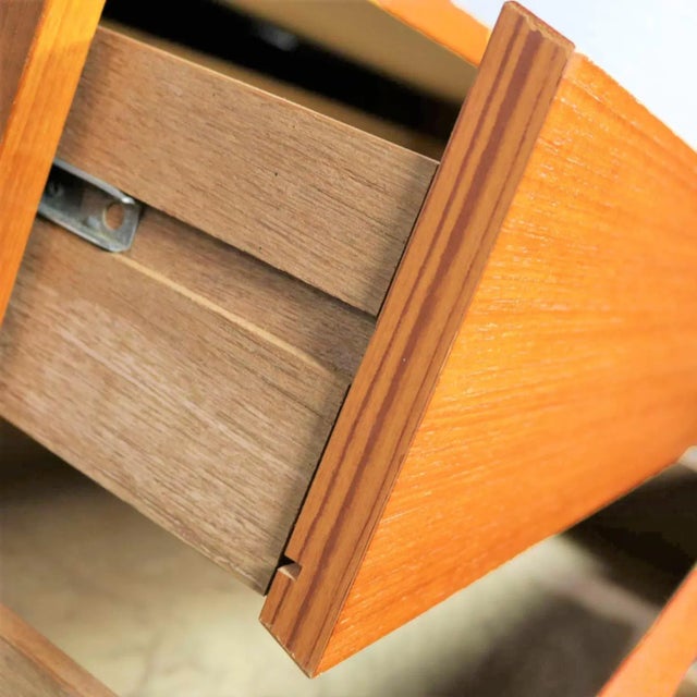 KODI----Vintage Scandinavian Modern Gentlemen's Chest Teak 3 Drawer Marked Made in Denmark For Sale - Image 9 of 11