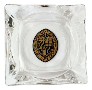 Vintage Johns Hopkins University Glass Ashtray Dish