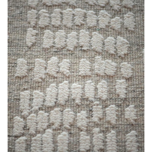 MANSOUR Textured Moroccan Inspired Handwoven Rug For Sale - Image 4 of 5