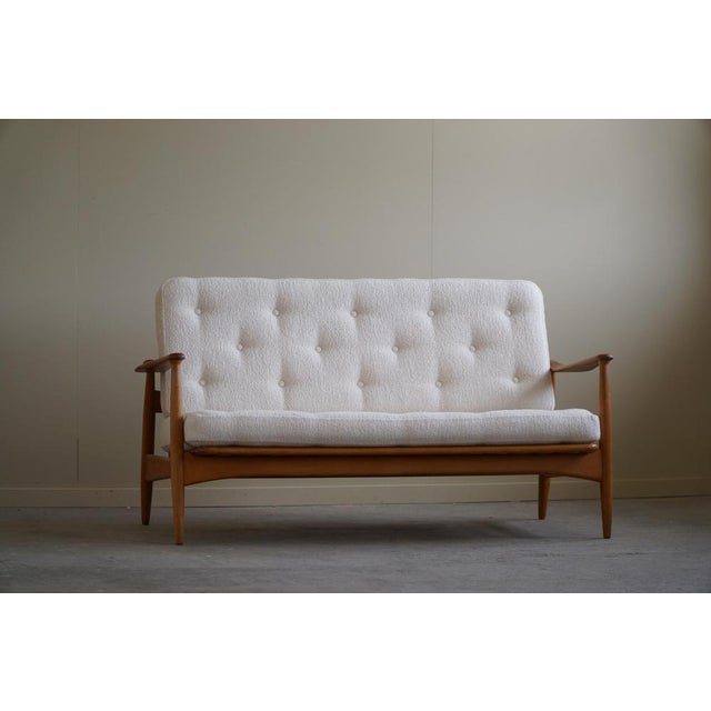 Arne Vodder 2-Seater Sofa Model Fd 161 in Bouklé attributed to Arne Vodder, 1960s For Sale - Image 4 of 18