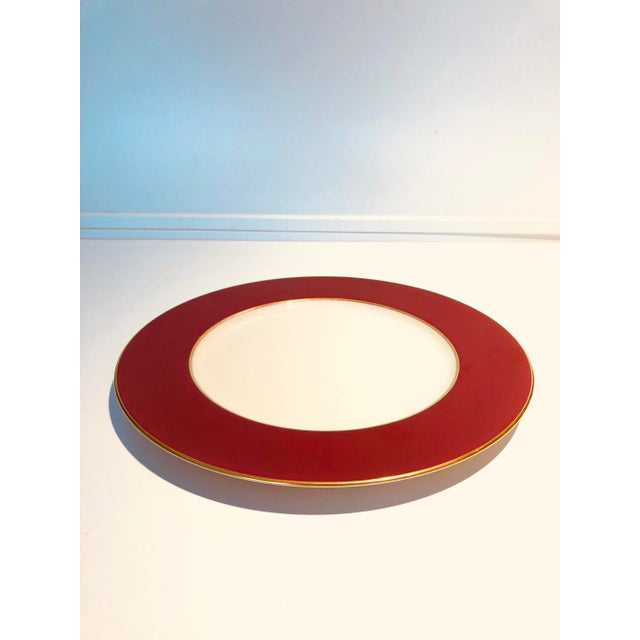 Vintage Lenox Fine China Maroon Dinner Plate For Sale In New York - Image 6 of 6