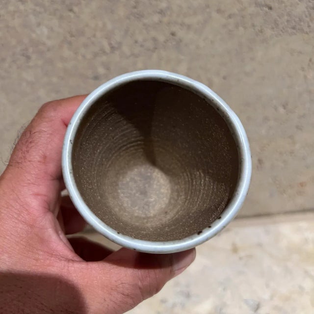 1980s Ryoko Pottery Sake Cup Japanese Studio Art For Sale - Image 4 of 12