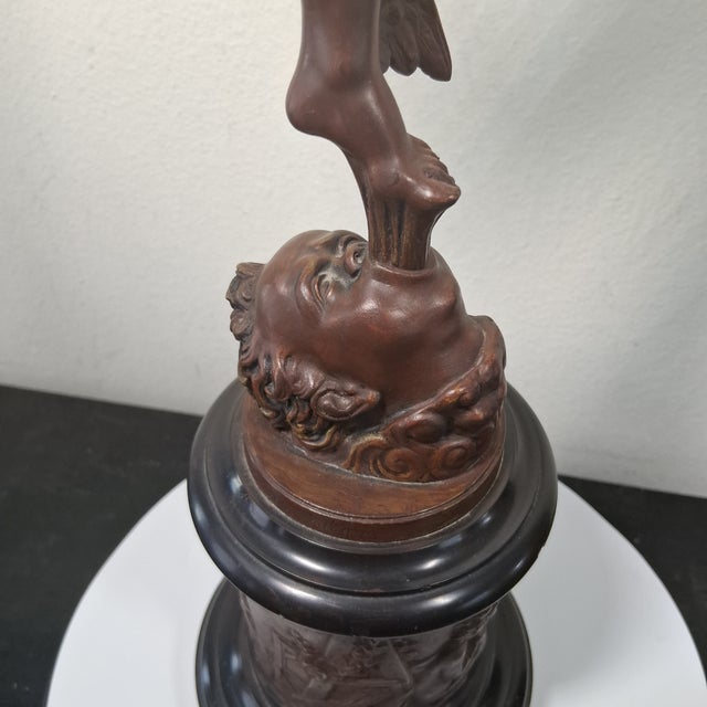 Giambologna Late 20th Century 27" Patinated Statue of Mercury / Hermes After Jean De Boulogne For Sale - Image 4 of 5