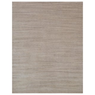 Banbury Handloom Wool Viscose Light GrayBeige Rug - 10'x14' For Sale