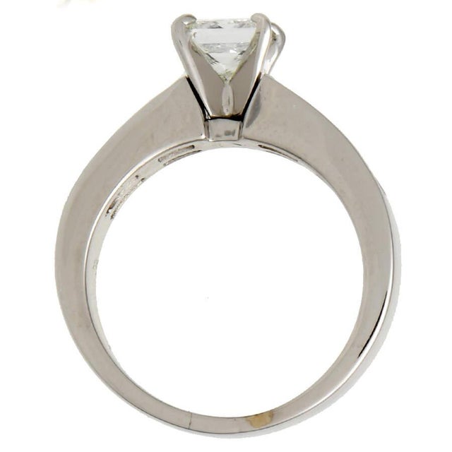 18KW Princess Cut Diamond (1.02) Engagement Ring, size 6.5 For Sale - Image 10 of 10