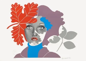 1985 Sylvie Laburthe Tolra Red Leaf Girl Lithograph