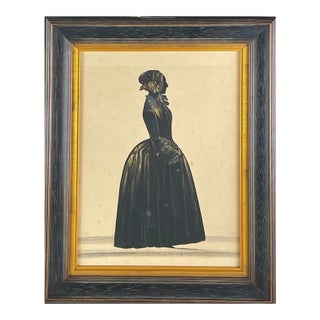 Mid 1800s Full Length Painted Silhouette For Sale