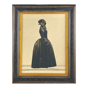 Mid 1800s Full Length Painted Silhouette