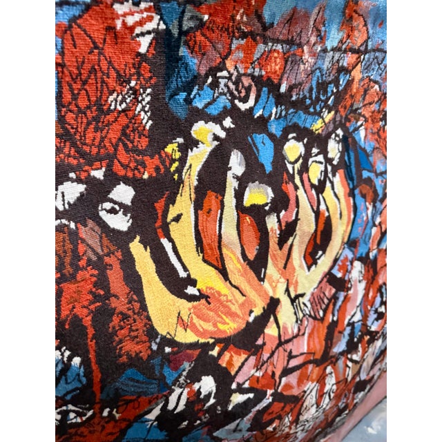 Abraham Rattner, Abraham Rattner Large Expressionist Hand Woven Israeli Aubusson Wool Tapestry, c.1950's For Sale - Image 12 of 13
